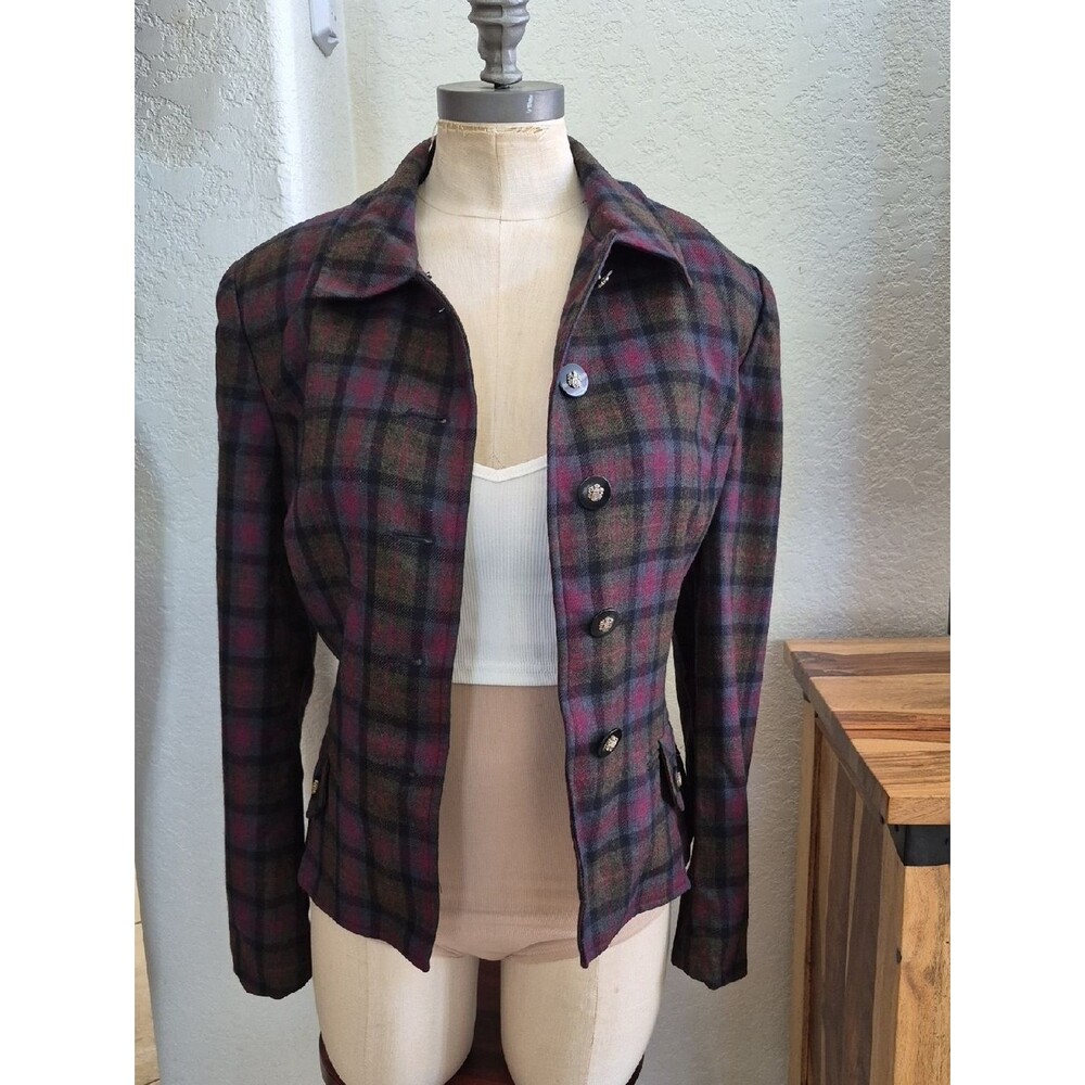 Herbert Grossman Design by Cynthia Sobal, Vintage Wool Blazer Sz 12/Large - Picture 3 of 16